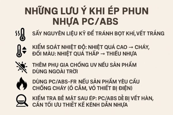 Lưu ý khi gia công nhựa PC/ABS