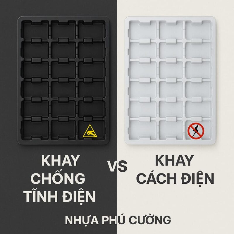 So sánh khay chống tĩnh điện và khay cách điện