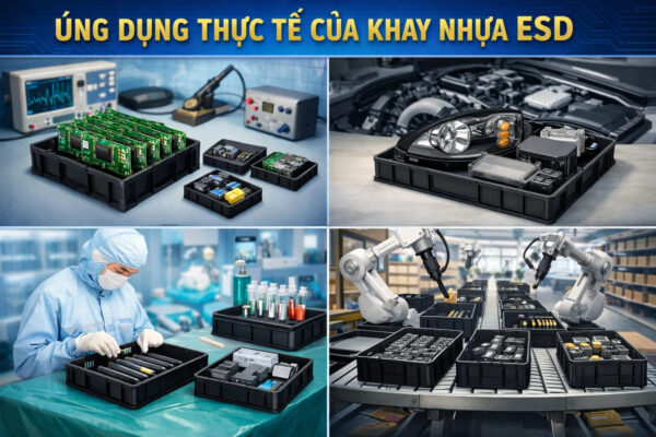 Ứng dụng khay nhựa tĩnh điện ESD trong công nghiệp