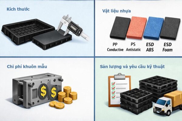 Các yếu tố ảnh hưởng đến giá khay nhựa chống tĩnh điện ESD