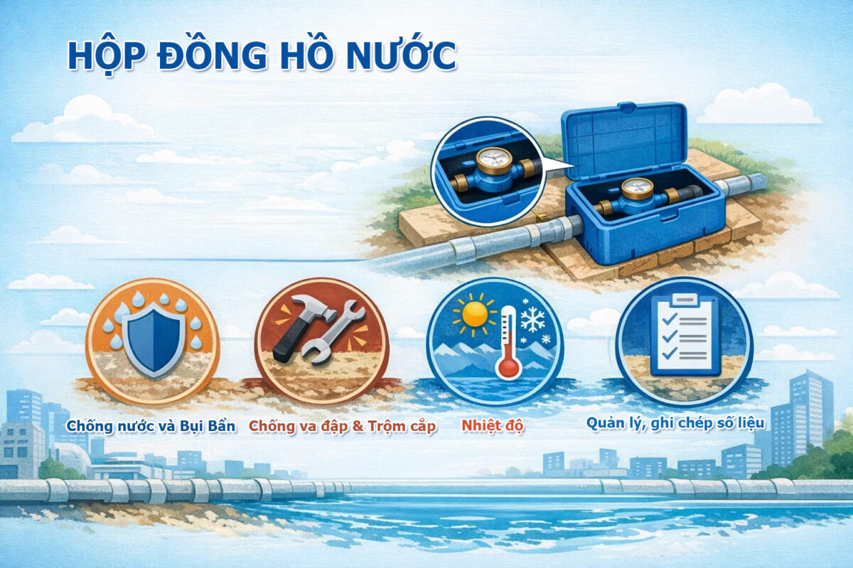Hộp đồng hồ nước bằng nhựa