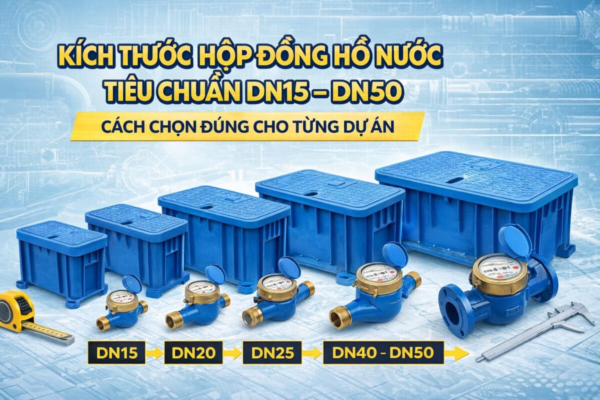 Kích thước hộp đồng hồ nước DN15-DN50