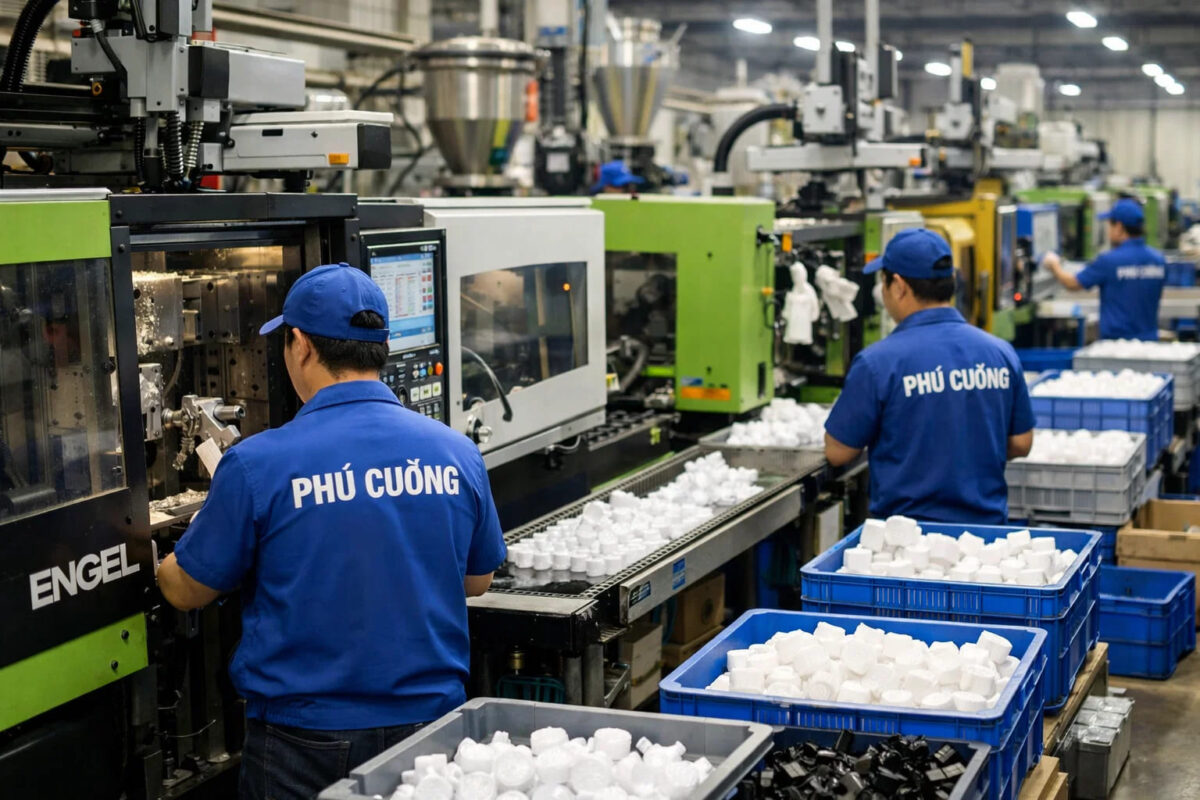 Sản xuất nhựa hàng loạt tại nhựa Phú Cường